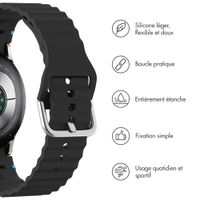 imoshion Bracelet Wave en silicone Samsung Galaxy Watch 4 / 5 / 6 / 7 / FE (20 mm) - Noir