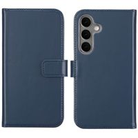 Selencia Étui de téléphone portefeuille en cuir véritable Samsung Galaxy S25 Plus - Bleu