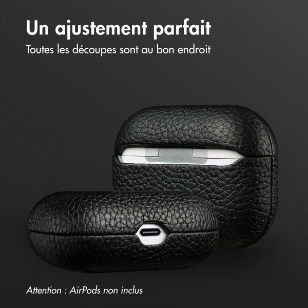 Accezz Coque en Cuir véritable Apple AirPods Pro - Noir