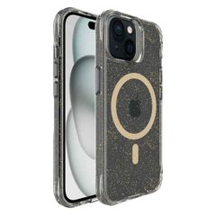 imoshion Coque arrière transparente Pailletée avec MagSafe Apple iPhone 15 - Doré