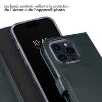 Selencia Étui portefeuille en cuir véritable Apple iPhone 16 Pro - Vert