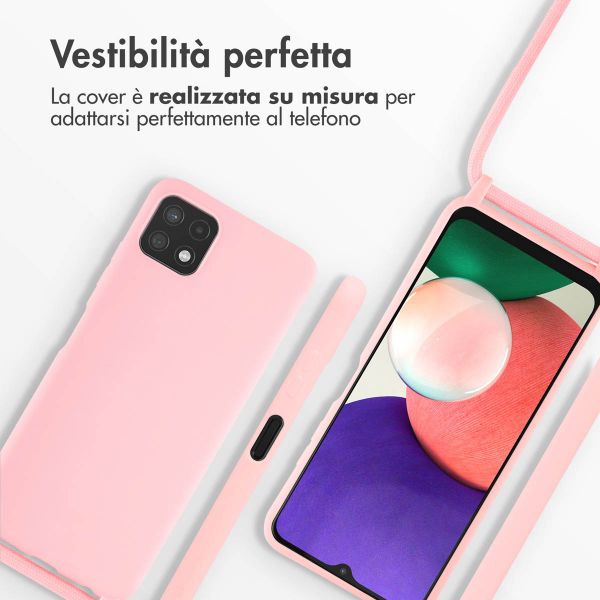 imoshion Coque en silicone avec cordon Samsung Galaxy A22 (5G) - Rose