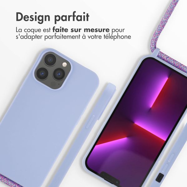 imoshion ﻿Coque en silicone avec cordon Apple iPhone 13 Pro Max - Violet