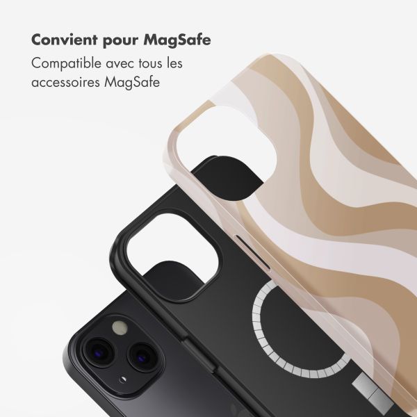 Selencia Coque arrière Vivid Tough avec MagSafe iPhone 13 - Desert Waves Beige