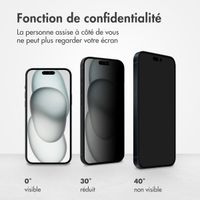 Accezz Protection d'écran en verre trempé Privacy Apple iPhone 14 Pro / 15 / 16