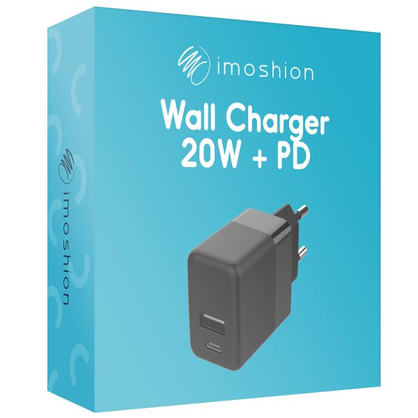 imoshion Wall Charger - Chargeur - Connexion USB-C et USB - Power Delivery - 20 Watt - Noir