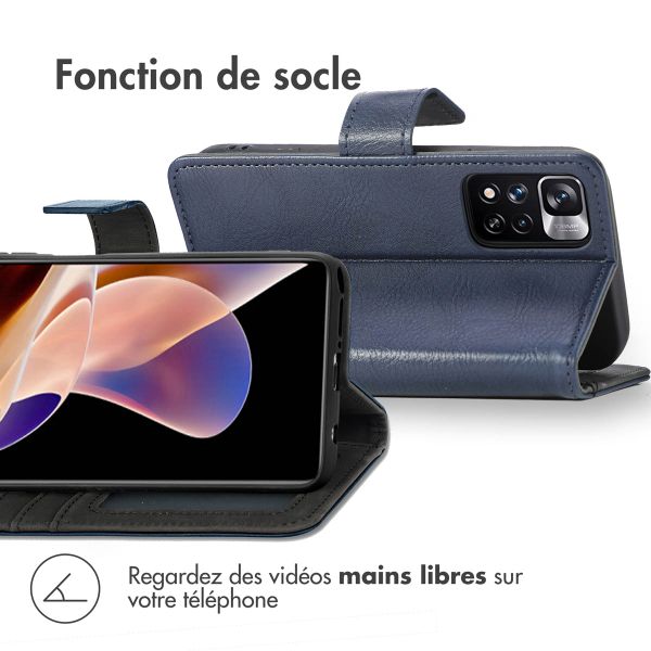 imoshion Étui de téléphone portefeuille Luxe Xiaomi Redmi Note 11 Pro - Bleu foncé