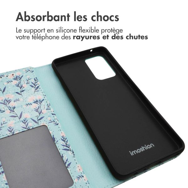 imoshion Étui de télephone portefeuille Design Samsung Galaxy A52(s) (5G/4G) - Blue Flowers
