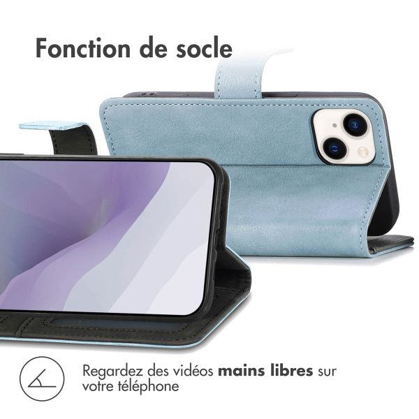 imoshion Étui de téléphone portefeuille Luxe iPhone 14 - Bleu clair