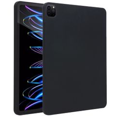 Accezz Coque Liquid Silicone avec porte-stylet iPad Pro 12.9 (2022) / Pro 12.9 (2021) / Pro 12.9 (2020) - Noir