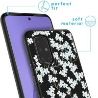 imoshion Coque Design Samsung Galaxy A51 - Fleur - Blanc / Noir