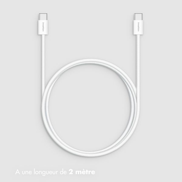 imoshion Câble USB-C vers USB-C - Tressé - 2 mètres - Blanc