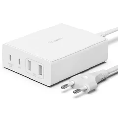 Belkin ﻿Adaptateur Boost↑Charge™ GaN Pro 4 ports - USB -A (2x) et USB-C (2x) - 108 W - Blanc