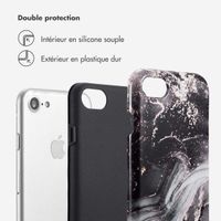 Selencia Coque arrière Vivid Apple iPhone SE (2022 / 2020) / 8 / 7 / 6(s) - Chic Marble Black