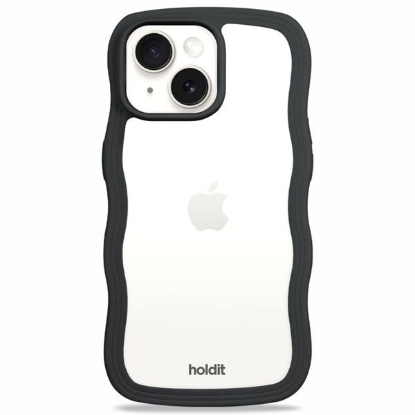 Holdit Coque Wavy iPhone 15/14/13 - Black / Transparent