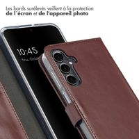 Selencia Étui portefeuille en cuir véritable Samsung Galaxy A16 - Marron foncé