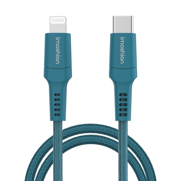 imoshion ﻿Câble Lightning vers USB-C - Non MFi - Textile tressé - 2 mètre - Bleu foncé