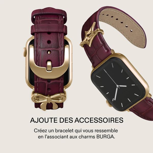 Burga Bracelet en cuir véritable Apple Watch | 38/40/41/42 mm - Mobwife / Gold