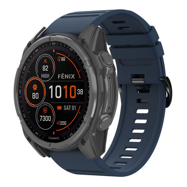 imoshion QuickFit® Bracelet en silicone Stripe Garmin Watch | Fixation 26 mm - Bleu Foncé