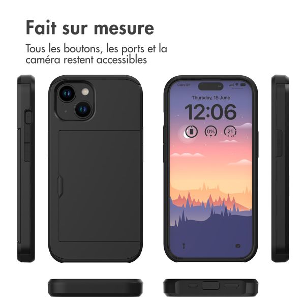 imoshion Coque arrière avec porte-cartes iPhone 15 - Noir