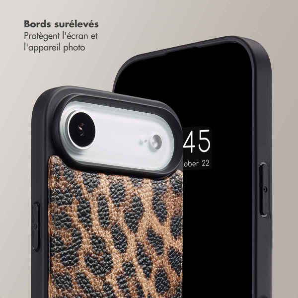 Selencia Coque de télephone Nova avec cordon et porte-cartes Apple iPhone Air - Leopard
