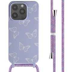 imoshion Coque design en silicone avec cordon Apple iPhone 15 Pro - Butterfly