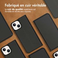 Accezz Étui de téléphone Slim Folio en cuir de qualité supérieure iPhone 13 Mini - Noir