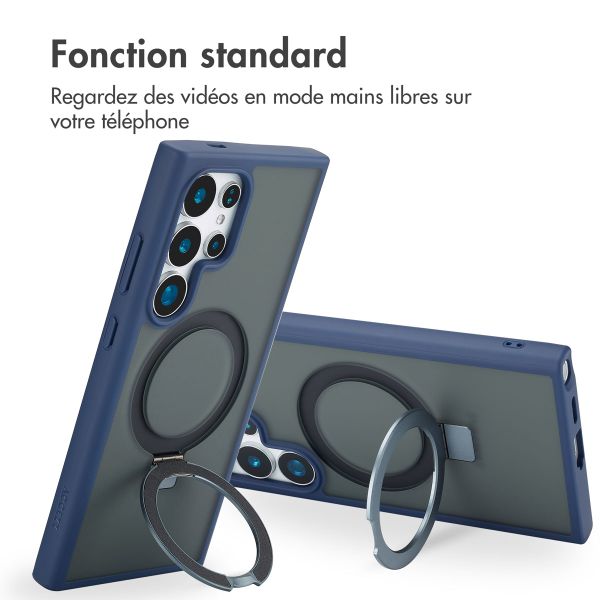 Accezz Coque Ring Stand avec MagSafe Samsung Galaxy S24 Ultra - Blue