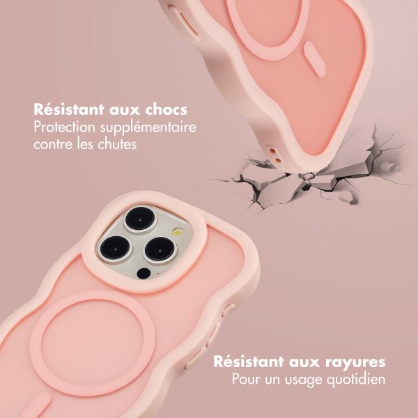 Selencia Coque arrière Wavy avec MagSafe Apple iPhone 15 Pro - Soft Pink
