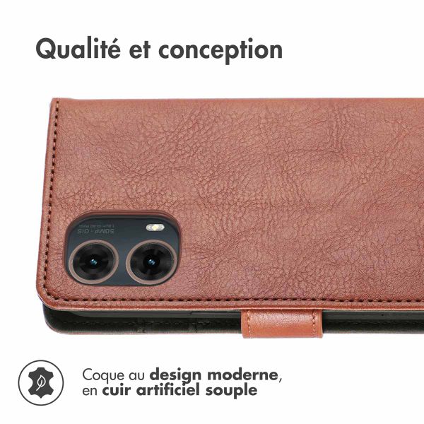 imoshion Étui de téléphone portefeuille Luxe Motorola Moto G85 - Brun