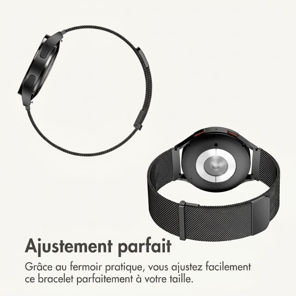 imoshion Bracelet magnétique milanais  - Connexion universelle 22 mm - Noir