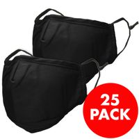 imoshion 25 pack - Réutilisable, masque lavable avec 3 couches de coton - Noir