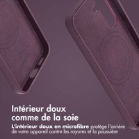 Accezz Coque arrière en cuir avec Magsafe Samsung Galaxy S25 Plus - Heath Purple