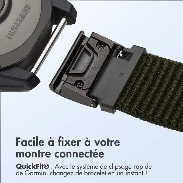 imoshion Bracelet QuickFit® en nylon  - Connexion Garmin 22 mm - Taille L/XL - Vert