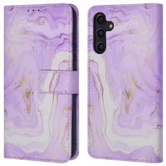 imoshion Étui de télephone portefeuille Design Samsung Galaxy A14 (5G/4G) - Purple Marble