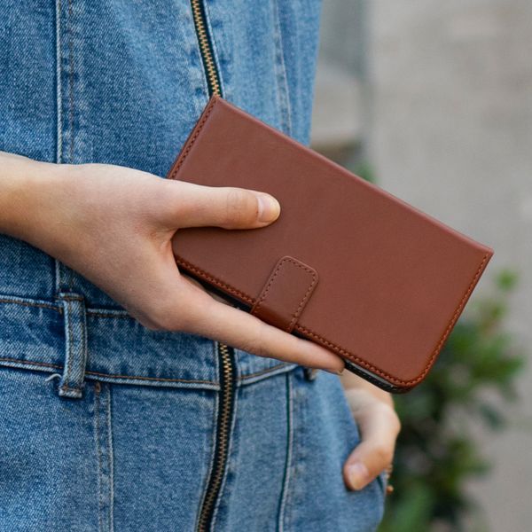 Selencia Étui portefeuille en cuir véritable Apple iPhone X / Xs - Marron clair
