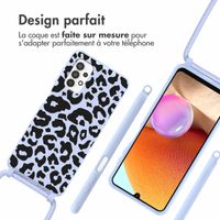 imoshion Coque design en silicone avec cordon Samsung Galaxy A32 (4G) - Animal Lila