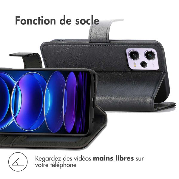 imoshion Etui de téléphone portefeuille Luxe Xiaomi Redmi Note 12 Pro Plus - Noir