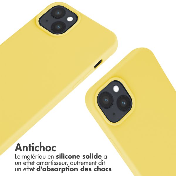 imoshion Coque en silicone avec cordon Apple iPhone 15 Plus - Jaune