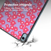 imoshion Coque tablette Design Trifold Apple iPad 11 (2025) 11 pouces A16 / iPad 10 (2022) 10.9 pouces - Dusty Rose Blossom