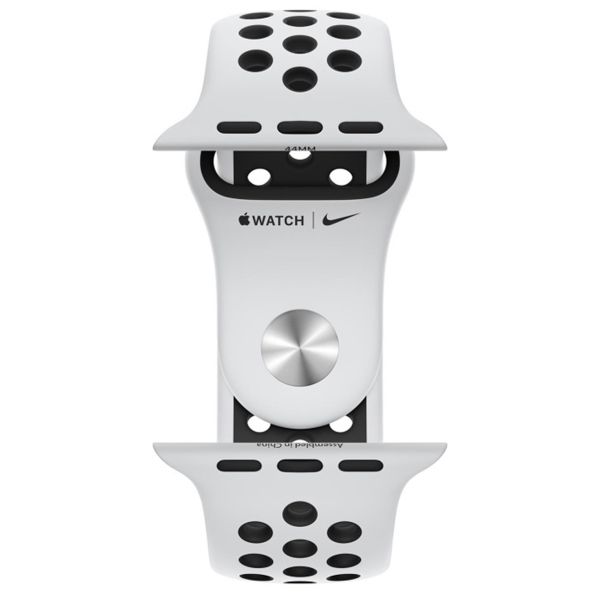 Apple Bracelet Nike Sport Apple Watch Series 1 t/m 9 / SE (38/40/41 mm) | Series 10 / 11 (42 mm) - Pure Platinum / Black