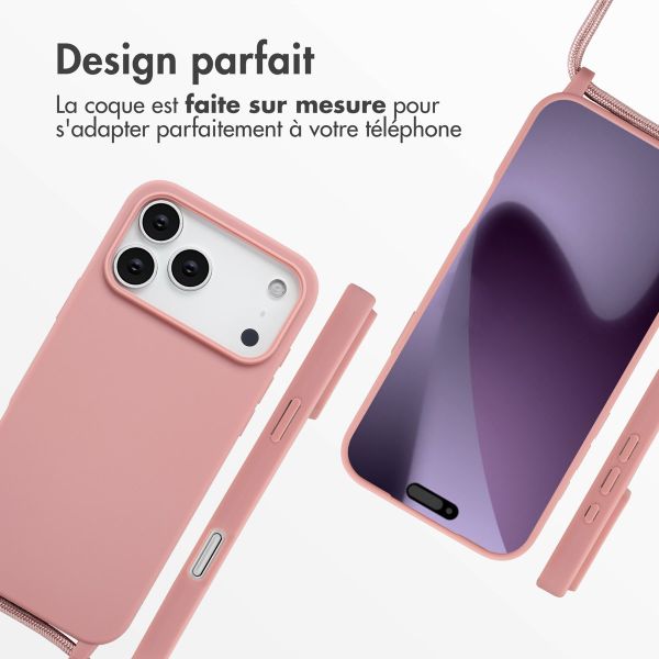 imoshion Coque en silicone avec cordon Apple iPhone 17 Pro Max - Sand Pink