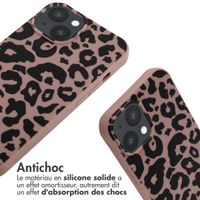 imoshion Coque design en silicone avec cordon Apple iPhone 14 - Animal Pink