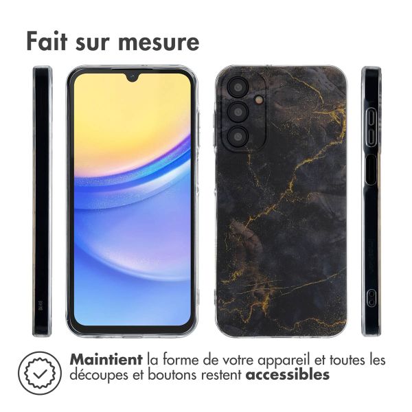 imoshion Coque Design Samsung Galaxy A15 (5G/4G) - Black Marble