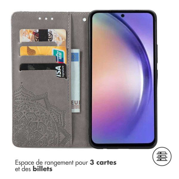 imoshion Etui de téléphone portefeuille Mandala Samsung Galaxy A55 - Gris