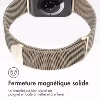 imoshion Bracelet magnétique milanais Apple Watch Series 1 - 9 / SE (38/40/41 mm) | Series 10 / 11 (42 mm) - Taille M - Champagne Gold