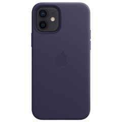 Apple Coque Leather MagSafe iPhone 12 (Pro) - Deep Violet