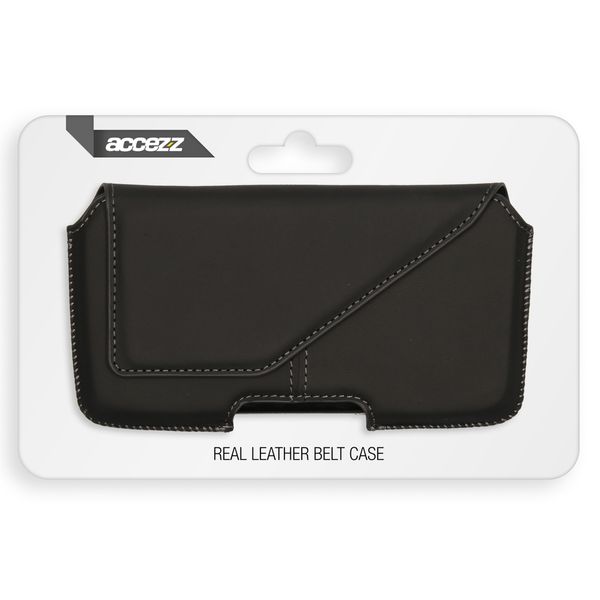 Accezz ﻿Coque de ceinture en cuir véritable - Taille L - Noir