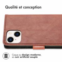 imoshion Étui de téléphone portefeuille Luxe iPhone 14 - Brun