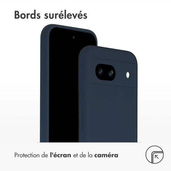 Accezz Coque Liquid Silicone Google Pixel 8a - Bleu foncé